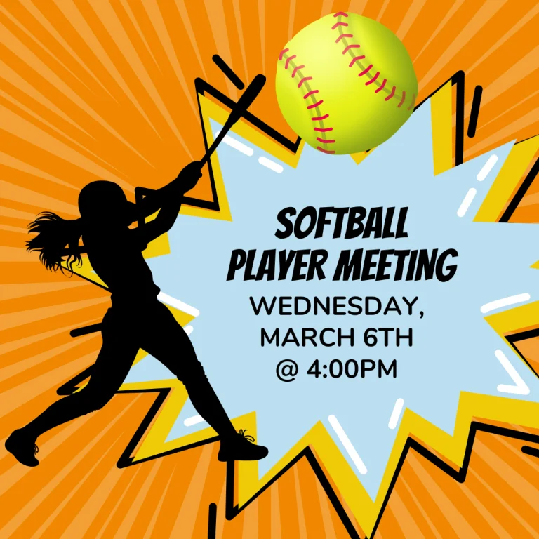 Softball player meeting flyer